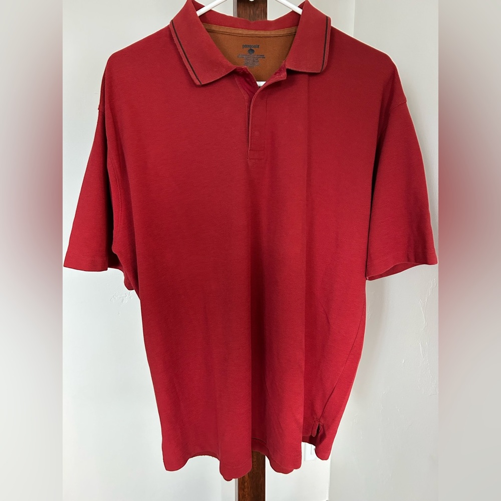 Patagonia Men’s Polo Shirt Snap Buttons Excellent Condition Size L‎